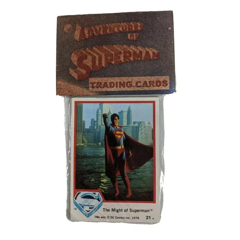 Vintage 1978 Adventures of Superman Trading Cards Pack Christopher Reeve DC 21